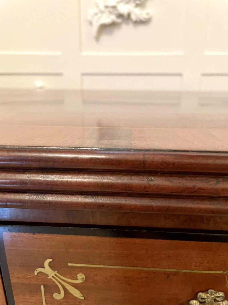 Fine Quality Antique Regency Brass Inlaid Mahogany Breakfront Sideboard - Image 12